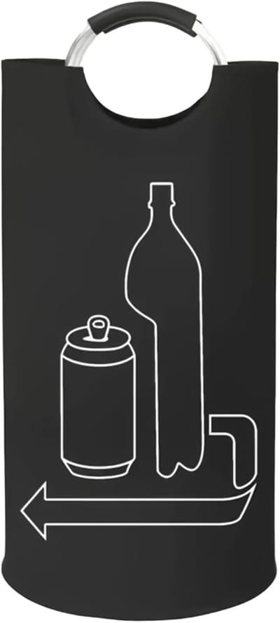 Opvangbak Flessen - Opbergtas - Afval Scheiden - Opvouwbaar Ontwerp - 115 Liter - Zwart