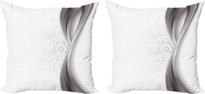 ABAKUHAUS Kussenhoes 45x45 cm – Decoratief Kussen – Dubbelzijdige afdruk, Grijs/Wit