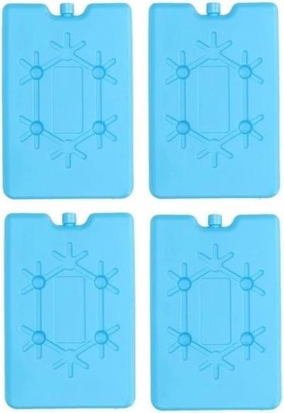 Koelelement plat - 4x - blauw - 200 ml - 11 x 16 cm - koeltas/koelbox element