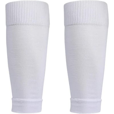 Professionele Voetbalsokken Heren Compressie Beenbeschermers Covers Kinderen Sport Gebreid Zweetabsorberend wit