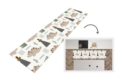 Keukenloper - Loper keuken - Jongens - Kinderen - Patroon - Dinosaurus - 200x50 cm - Keukenloper vinyl