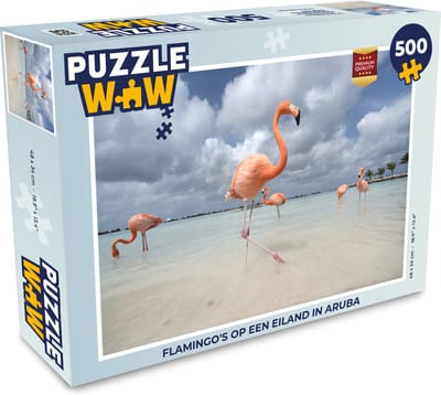 Puzzel Flamingo's op een eiland in Aruba - Legpuzzel - Puzzel 500 stukjes