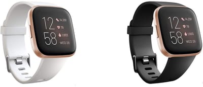 Strap-it Bundel van 2 Siliconen Banden - Geschikt voor Fitbit Versa / Versa 2 - Horlogeband / Polsband / Armband / Sportarmband - Siliconen Armband - Zwart & Oranje - Waterbestendig & zweetbestendig
