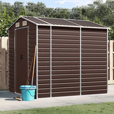vidaXL - Tuinhuis - Bruin - 191x215x198 - cm - Gegalvaniseerd - Staal