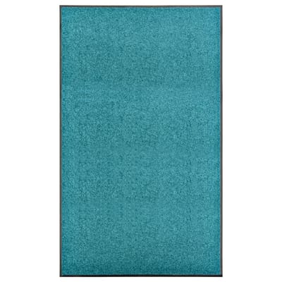 vidaXL - Deurmat - wasbaar - 90x150 - cm - cyaan