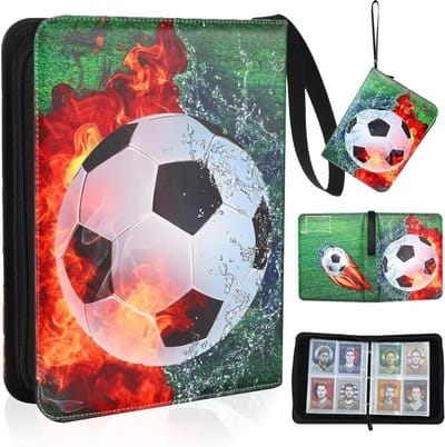 Football Collectible Album - Trading Card Album - Card Collector Album met Capaciteit 400 Cards - Zip en Grip - Voor Diverse Standaardformaat Cards