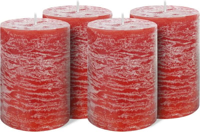 Set van 4 Rustieke Stompkaarsen 9x15 cm – Gekleurde Paraffine Kaarsen voor Decoratie – Lange Brandduur – Ideaal voor Feestdagen en Bruiloften