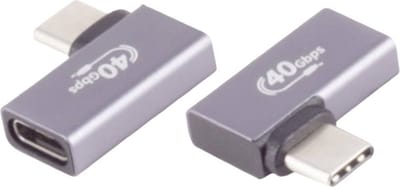 BKL Electronic 10080135 USB-C-adapter, 4.0, 90° hoek links/rechts, Pro Adapter, haaks 1 stuk(s)