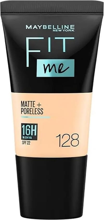 Maybelline Fit Me Tube Foundation Matte + Poreless 16H Oil Control SPF22 -128-