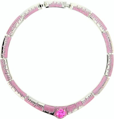 Behave - Roze ketting met steen - Nikkelvrij - Modeketting 42 cm