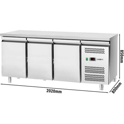 GGM Gastro Bäckereikühltisch ECO - 2000x800mm - mit 3 Türen Zilver