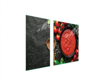 TMK ArtDeko Serie - Glazen Beschermplaat - 90x52cm - Snijplank - Spatbescherming