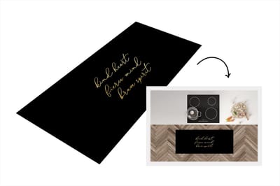 Keukenloper - Loper keuken - Quotes - Spreuken - Goud - Zwart - 120x50 cm - Keukenloper vinyl