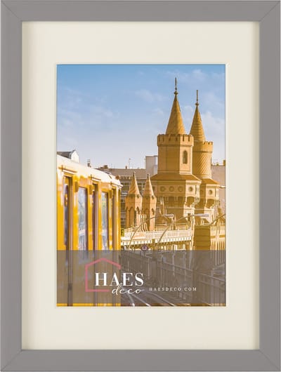 HAES DECO - Fotolijst Berlin grijs met passepartout voor foto formaat 9x13 en 13x18 - SP12318