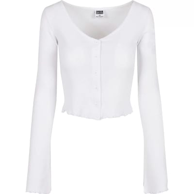 Urban Classics - Cropped Rib Cardigan - 4XL - Wit