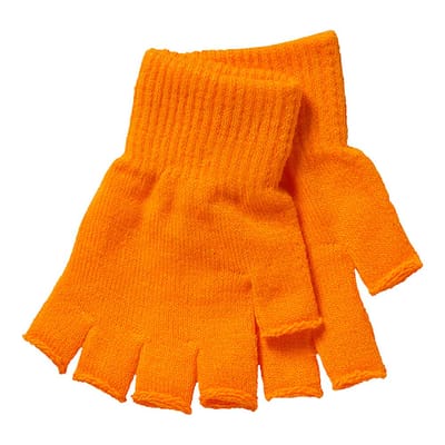 Apollo - Kinder handschoenen vingerloos - Fluor oranje - one size - Vingerloze handschoenen kinderen - Carnaval - Party - Feestartikelen