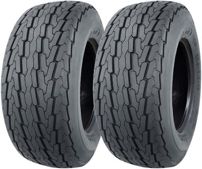 20.5x8.00-10 Aanhangwagenbanden, 4-laags, goedgekeurd voor de openbare weg, 77M, draagvermogen 412 kg, 205/65-10 (set van 2)