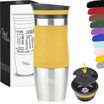 Geïsoleerde Thermobeker 370ml/450ml - Lekvrije Roestvrijstalen Koffiemok voor Onderweg - Duurzame Thermo Mok