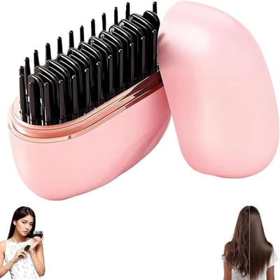 Draadloze haar stijltang - Mini stijltang - Reis Stijltang - Oplaadbaar - Draagbare stijlkam - Geschikt voor haar en baard - roze