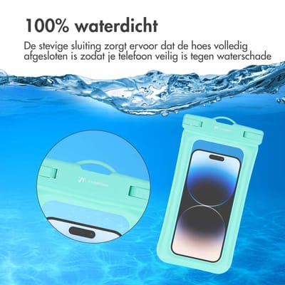 imoshion Waterdicht Telefoonhoesje voor Onderwater - Universele Dry Bag - Turquoise
