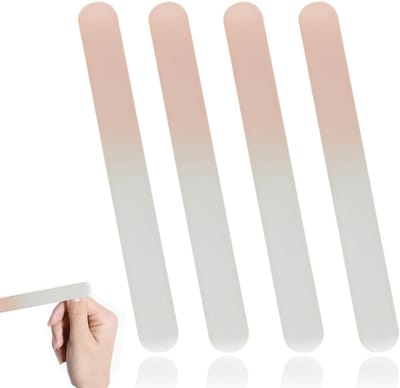 Set van 4 Baby Vijlsets in Roze Kristal voor Baby Nagelverzorging en Moeders, 9 x 1 x 0.3 cm