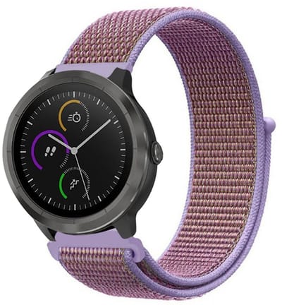 Strap-it Smartwatch bandje nylon - geschikt voor Garmin Vivoactive 4 45mm / Garmin Venu 2 - lila