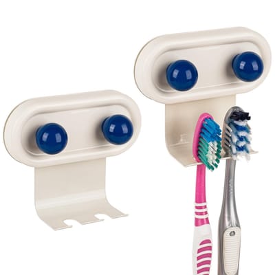 Dailygoods- Tandenborstelhouder Wandmontage - 2 Slots - Zelfklevend - Ruimtebesparend - Compatibel met Oral-B/Colgate - Modern Ontwerp - Tandenborstelrek