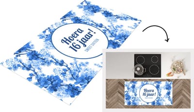 Keukenloper - Loper keuken - Jubileum - 16 Jaar - Sweet Sixteen - 120x60 cm - Keukenloper vinyl