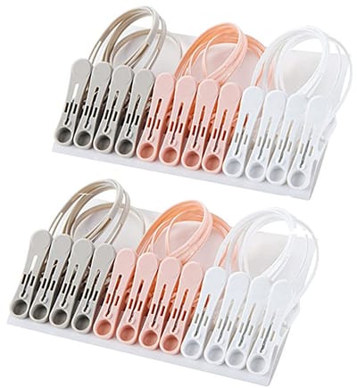 Dailygoods- Wasknijpers 24 stuks - Multifunctionele Klemmen - Winddichte Clips - Kunststof - Geschikt voor Balkons - Hoogwaardig PP-materiaal