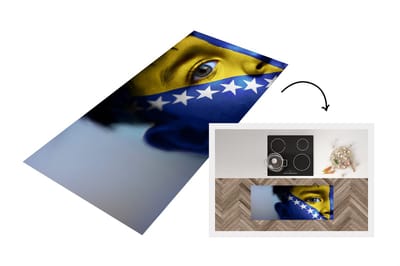 Keukenloper - Loper keuken - Vlag van Bosnië en Herzegovina - 120x50 cm - Keukenloper vinyl