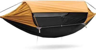 Campinghangmat Klamboe - Kampeerhangmat Muggennet - Buiten Ontspannen - Verbreed en Verdikt - 270x140cm - Oranje