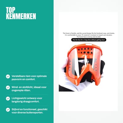 Dailygoods- Motocross Goggles UV Bescherming - Winddicht - Stofdicht - Verstelbaar - Duurzaam - Anti-condens Functie - Skibril
