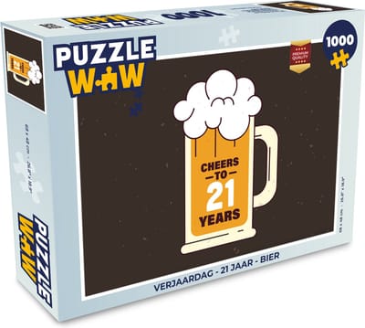 Puzzel Verjaardag - 21 Jaar - Bier - Legpuzzel - Puzzel 1000 stukjes volwassenen