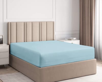 Ephemeris hoeslaken eenpersoons zacht katoen met elastiek rondom 90x200+30cm jersey blauw