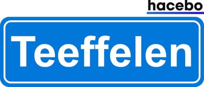 Hacebo - Plaatsnaam Sticker - 29x10 CM - Teeffelen sticker - Verkeersborden sticker - grappige cadeaus - Teeffelen