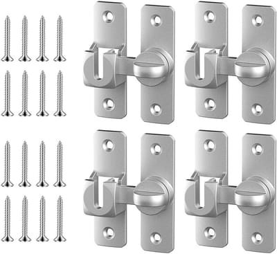 Luminous Deursloten Set van 4 Stuks, 90°/180° Verstelbare Deursluiting met 16 Schroeven, Ideaal voor Keuken en Badkamer, Veiligheid en Gemak