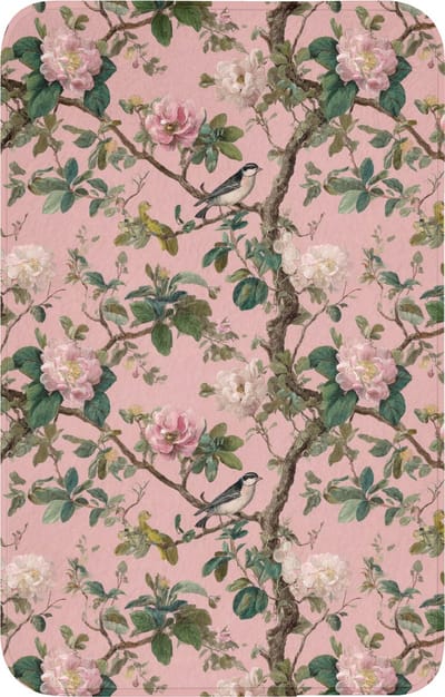 WC mat 50x80 cm - Antislip - Pioenrozen - Botanisch - Vogel - Toiletmat - Vloermat - Douchemat - Toilet tapijt - Toiletmatten