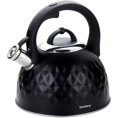 Klausberg 7550 - Traditionele fluitketel - zwart - 3 liter