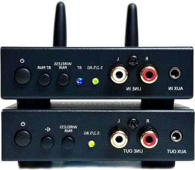 DYNASTY PROAUDIO WSA-5BT Draadloze audioadapter met Qualcomm® aptX™ Lossless Bluetooth 5.3-chipset, ultralage latentie, dual-band 5,2/5,8 GHz, eenvoudige installatie voor AVR/TV/PC met