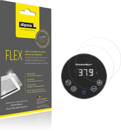 dipos – 2x Beschermfolie geschikt voor KitchenBoss Sous Vide Stick KG310 | 3D Full Cover Screenprotector | 100% Passend