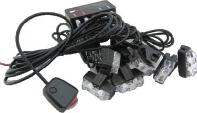ORANJE / WIT bumper flitsers 8 X 2 LED zwaailicht 12V