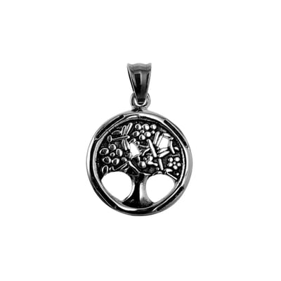 27mm Levensboom Hanger Unisex - Gepolijst RVS - Levensboomhanger - Medaillon Dames - Heren