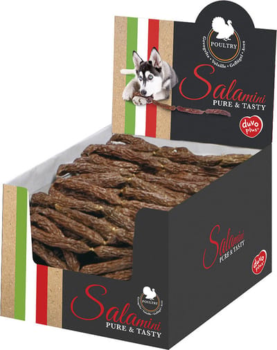 Duvoplus - Hondensnack - Hond - Salamini Worstjes Met Gevogelte 8,5x8,5x1,6cm - 250st