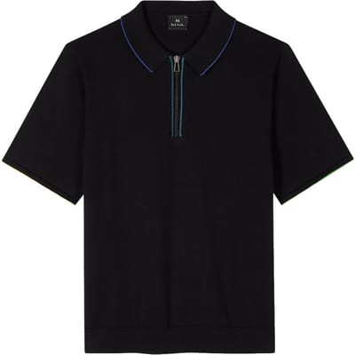 Paul Smith Mens Sweater Ss Polo Shirt Black Maat: S | Poloshirts Outlet | Heren | Zwart