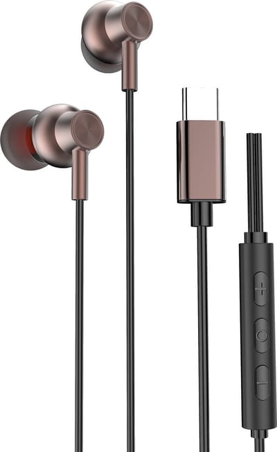 Oortjes met Draad USB C aanlsuiting Zwart 729 - Oortjes met Draad en Microfoon - In-Ear Oordopjes met Draad - Bedrade Oortjes