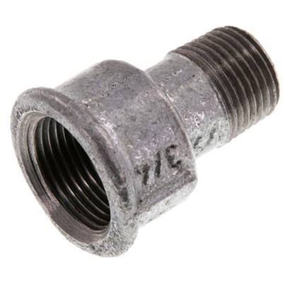 R 1/2'' x Rp 3/4'' M/F Verzinkt Gietijzeren Verloopring 25 Bar [2 Stuks]