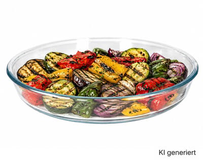 BORCAM Braad- & Bakvorm Ø 32 cm rond plat met grilllijnen van glas - 59544 / 49345