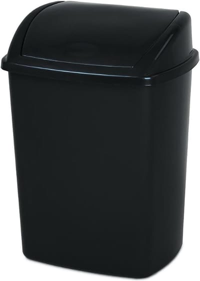 Vuilnisbak met deksel - Prullenbak - Keuken Afval - Muurbevestiging Mogelijk - 26 Liter Capaciteit - Zwart