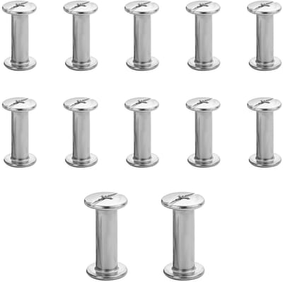 12 Sets Chicago Screws voor Reparatie en Binding, Geschikt voor Tassen, Rugzakken en Harnassen