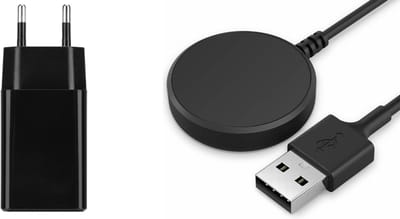 Strap-it USB Oplaadkabel + Adapter 5W – Geschikt voor Samsung Galaxy Watch Active / Active 2 / Watch 3 (41 & 45mm) – Snelladen & Veilig – Zwart